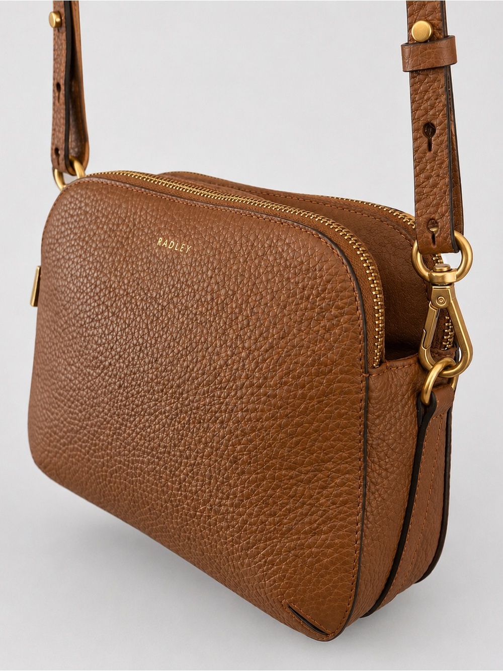 Radley London Dukes Place Medium Crossbody Bag Chocolate Brown Pebbled Leather